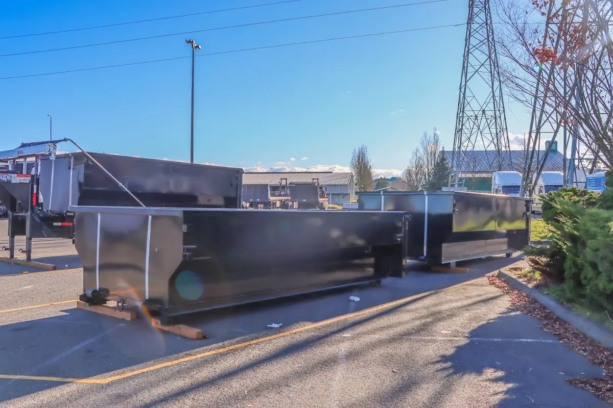 Roll-off dumpster ready for waste disposal at job site for Estate Cleanout Dumpster Rental in Urbana